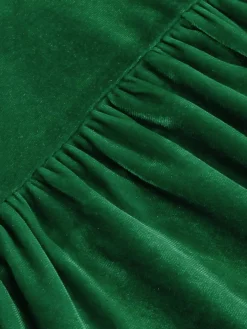 Best Retro Stage 1950s Solid Square Neck Velvet Dress