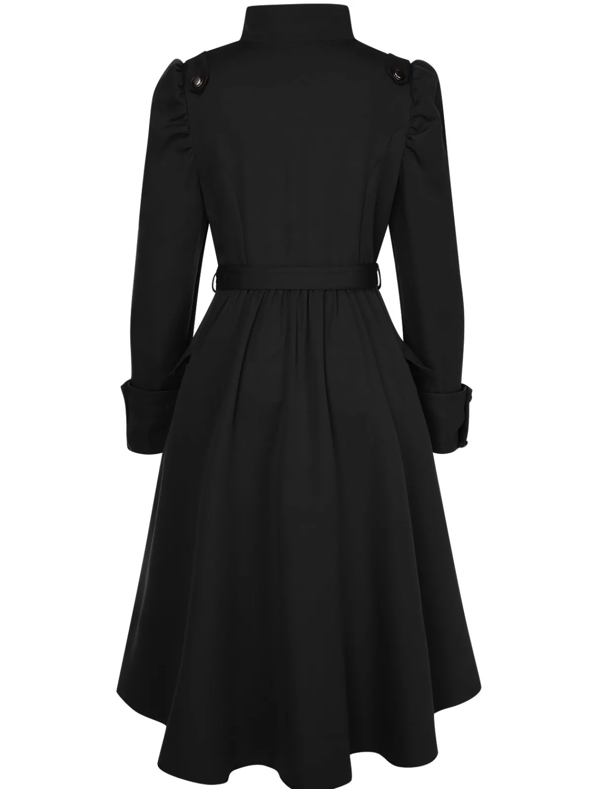 Best Retro Stage 1950s Solid Stand Collar Button Coat