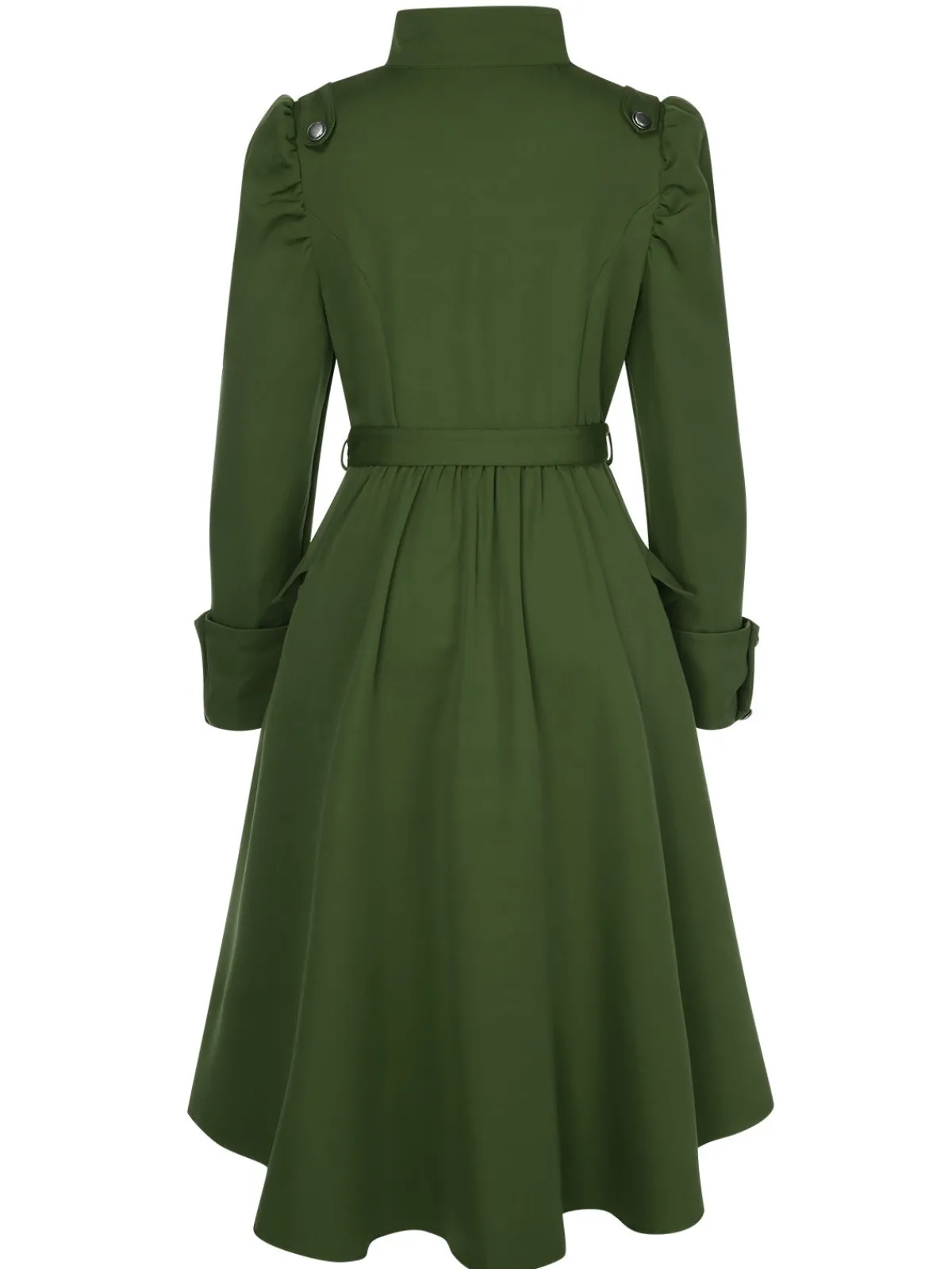 Best Retro Stage 1950s Solid Stand Collar Button Coat