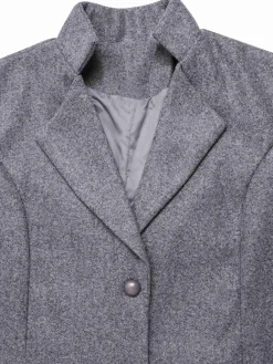 Outlet Retro Stage 1960s Solid Stand Collar Lapel Coat