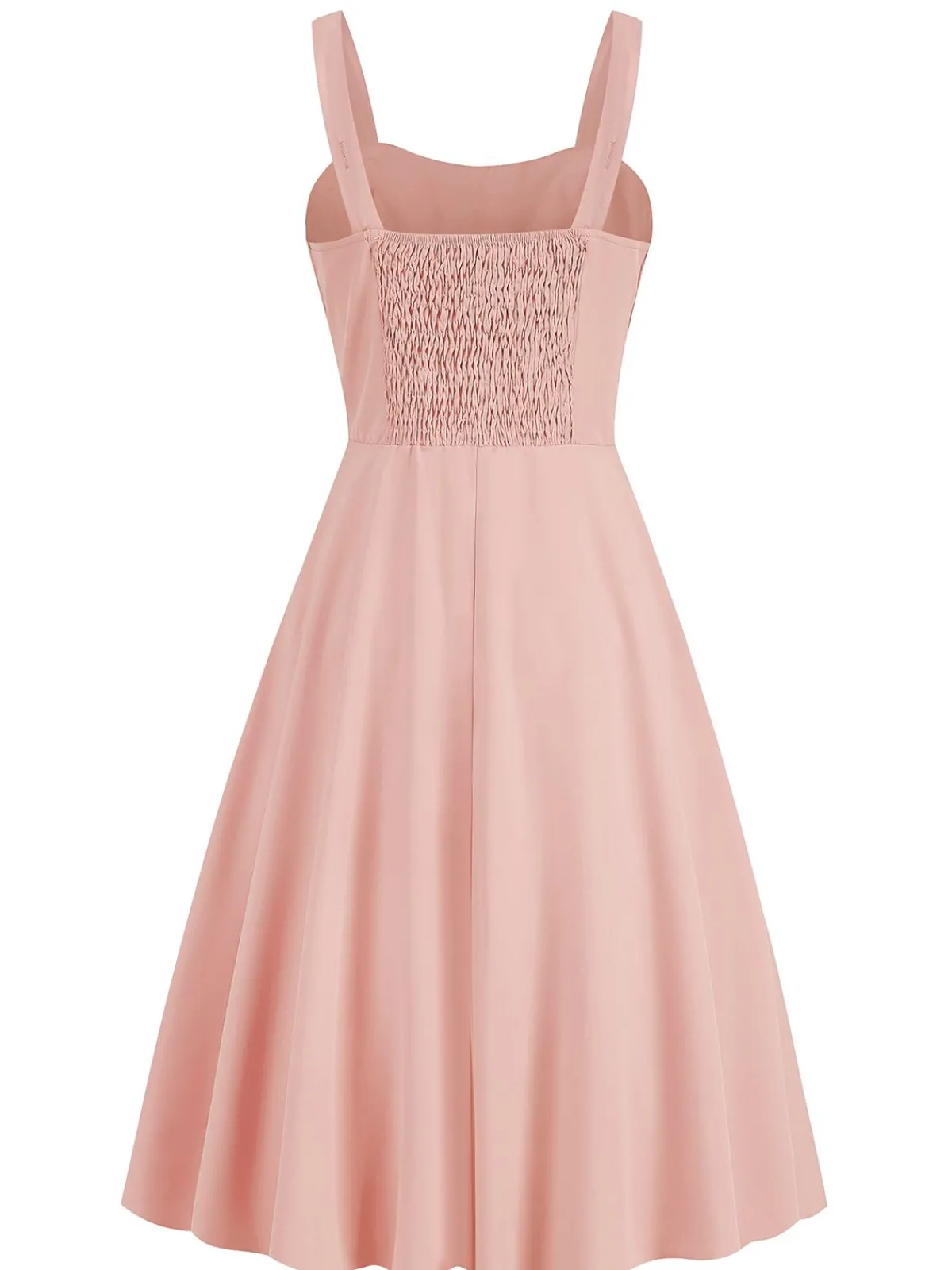 Hot Retro Stage 1940s Solid Suspender A-line Dress
