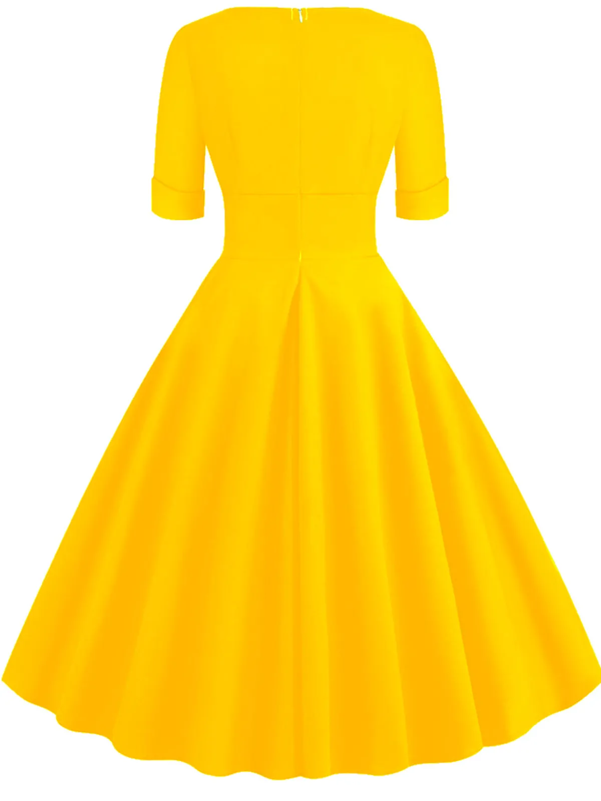 Clearance Retro Stage 1950s Solid Sweetheart Fold Swing Dress