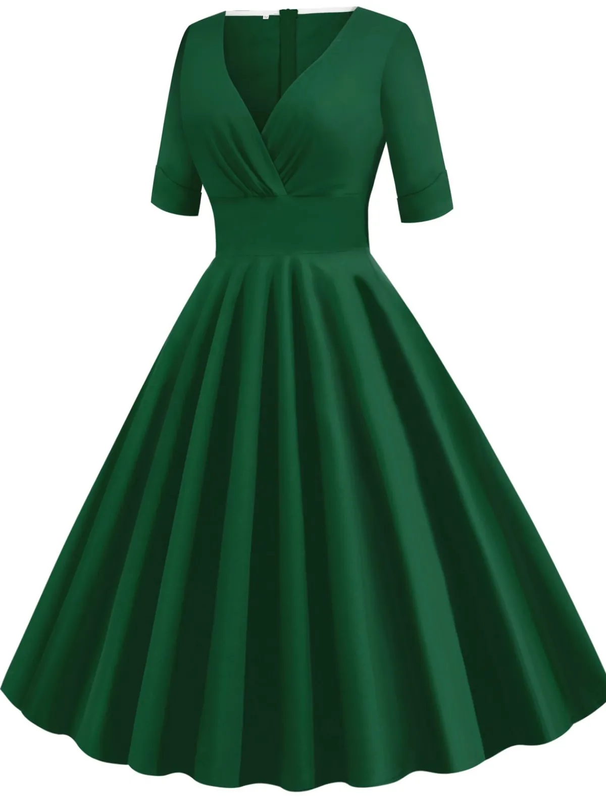 Clearance Retro Stage 1950s Solid Sweetheart Fold Swing Dress