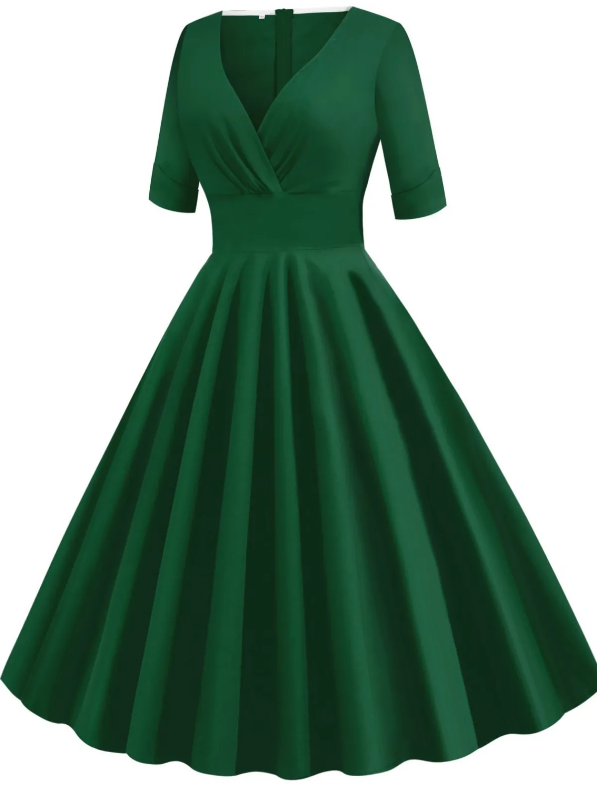 Best Retro Stage 1950s Solid Sweetheart Fold Swing Dress