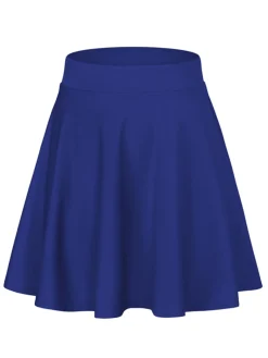 Hot Retro Stage 1940s Solid Thigh-Length A-Line Skirt