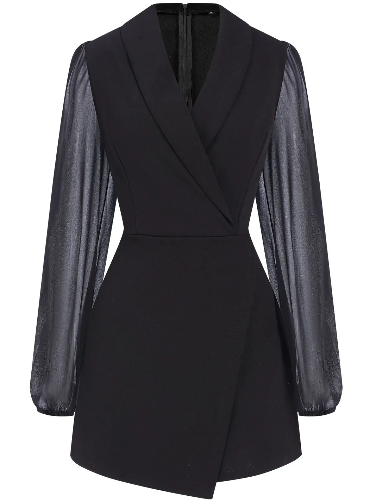Hot Retro Stage 1950s Solid Translucent Sleeve Patchwork Romper