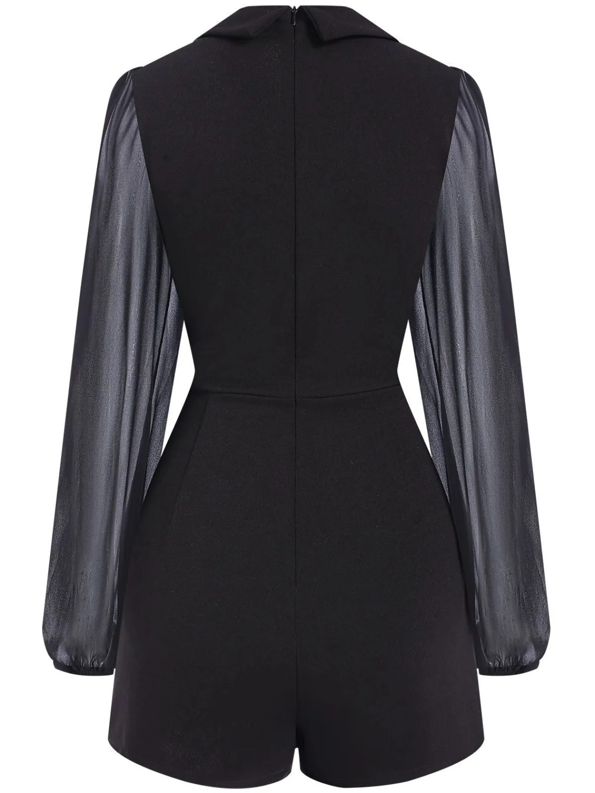 Hot Retro Stage 1950s Solid Translucent Sleeve Patchwork Romper