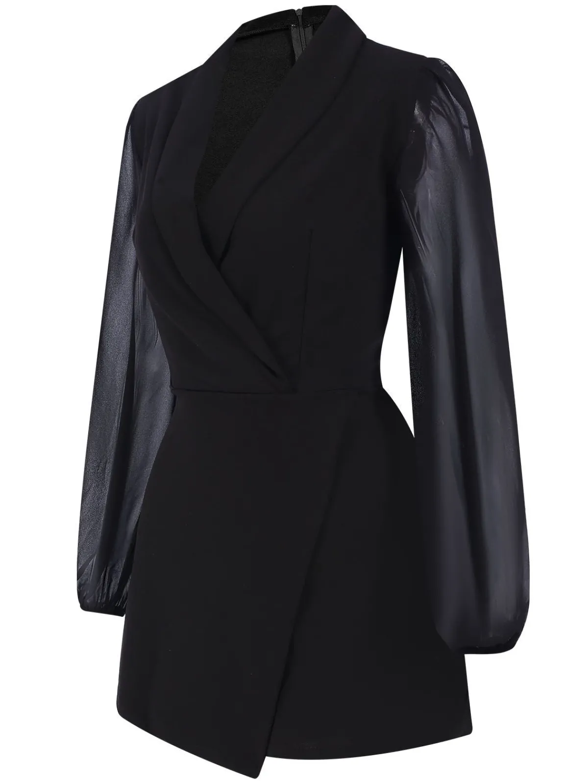 Hot Retro Stage 1950s Solid Translucent Sleeve Patchwork Romper