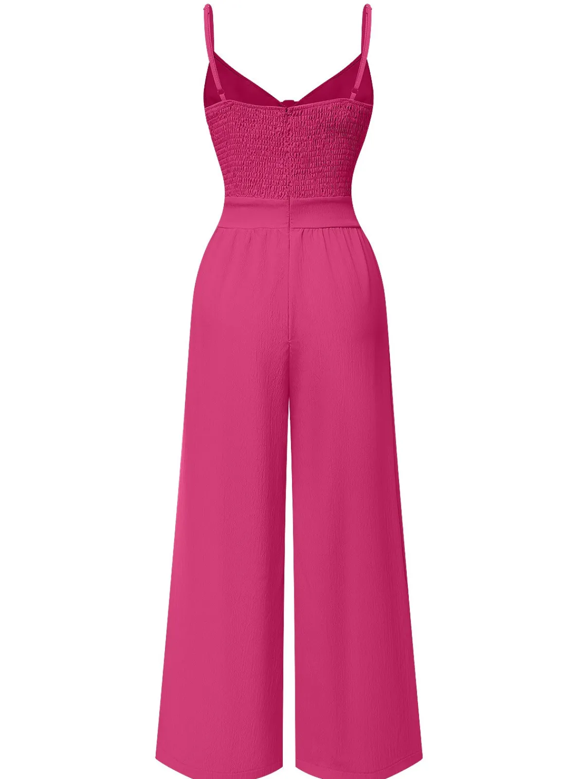 Best Retro Stage 1940s Solid V-Neck Hollow-Out Bow Straps Jumpsuit