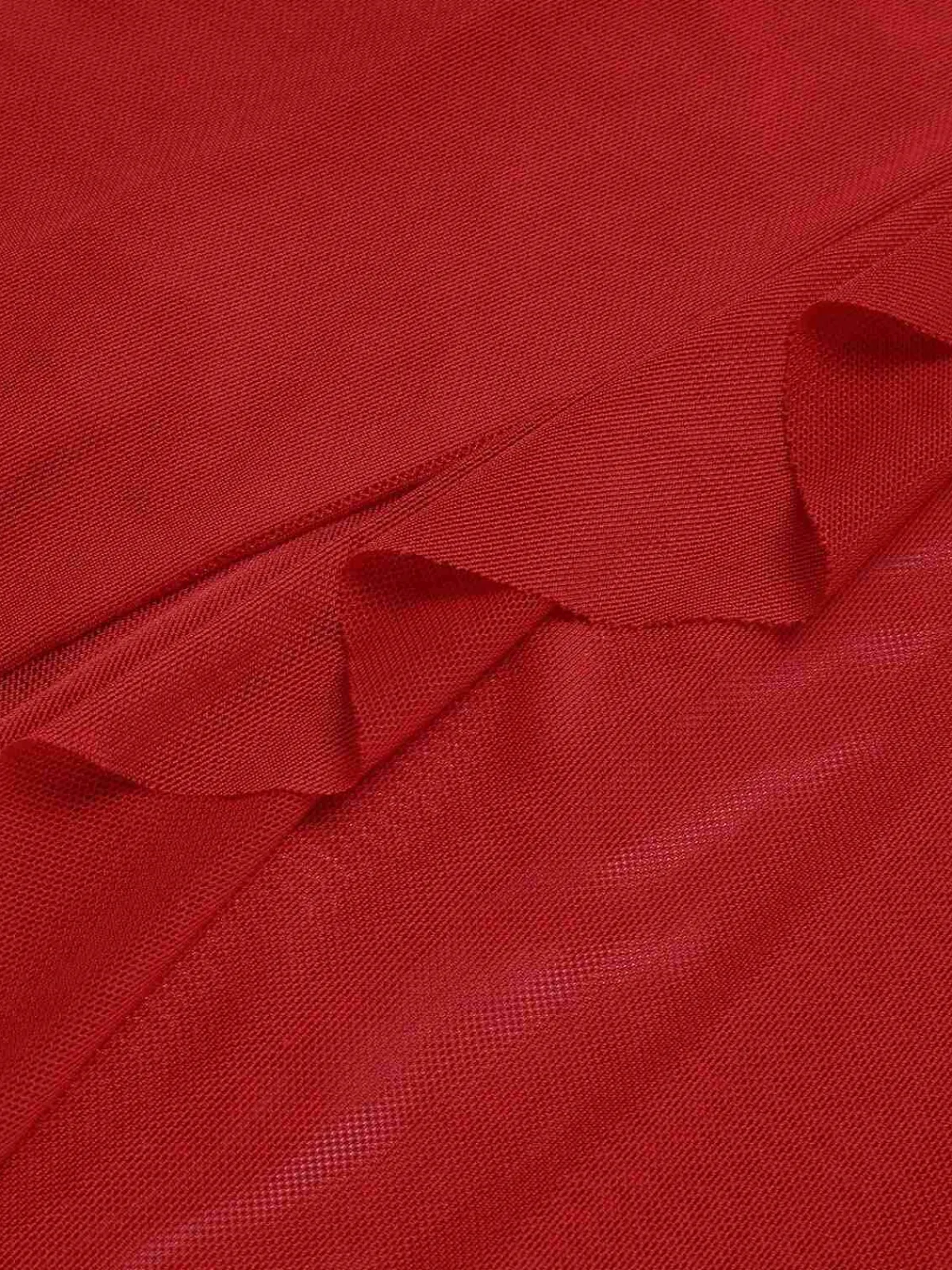 New Retro Stage 1930s Solid V-Neck Ruffle Sheer Nightgown