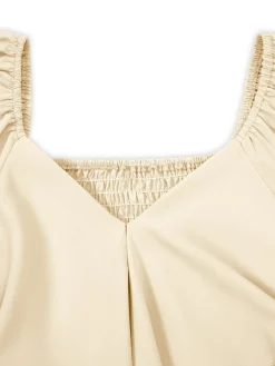 Fashion Retro Stage 1930s Solid V-Neck Waist Ruffle Dress
