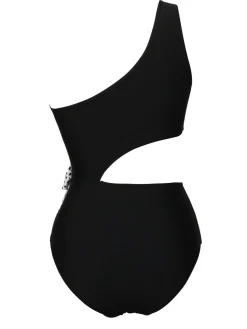 Fashion Retro Stage 1940s Solid Waist Hollow Dots Bow Patchwork Swimsuit