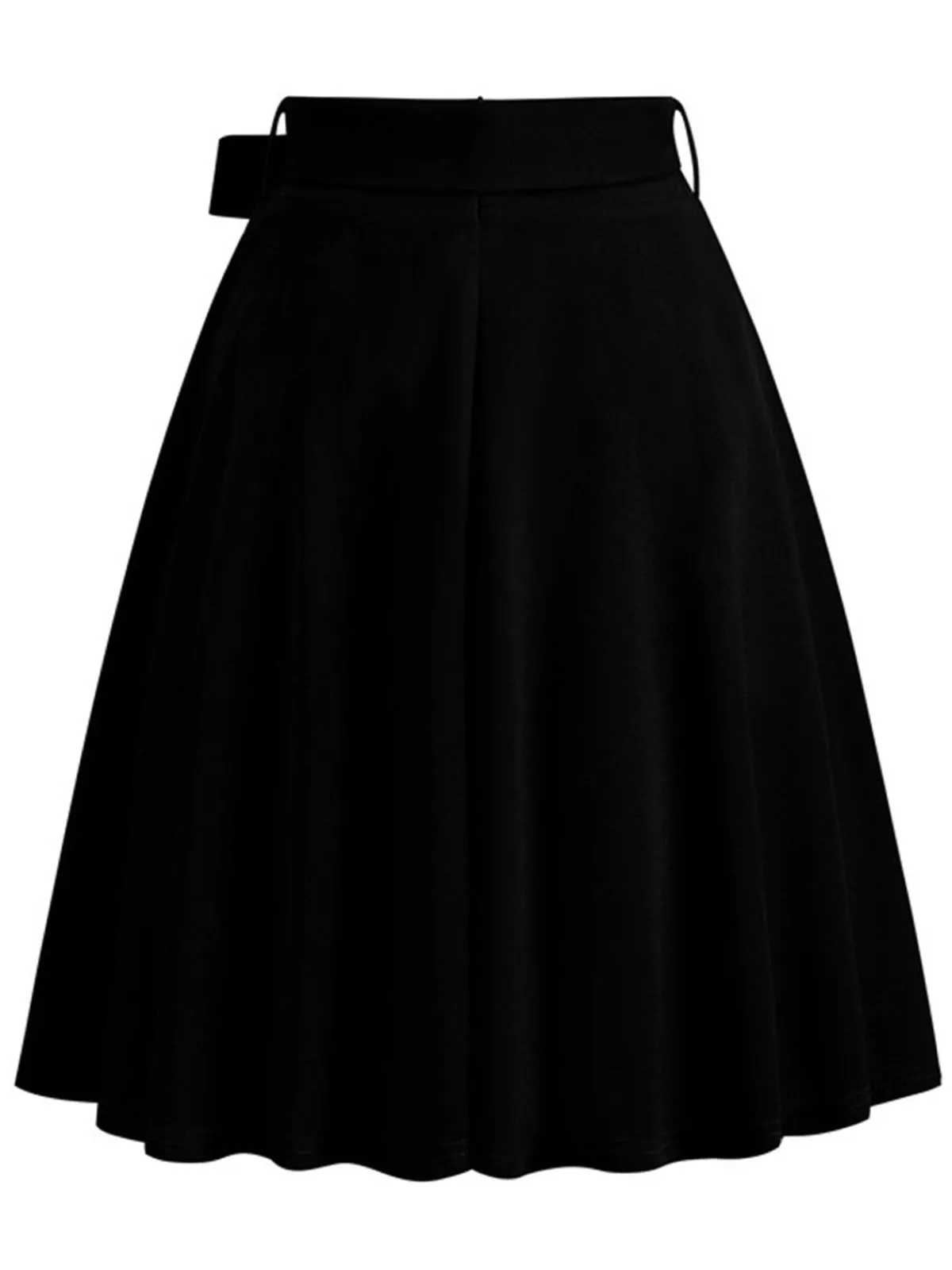 Sale Retro Stage 1950s Solid Waist Tie Swing Skirt