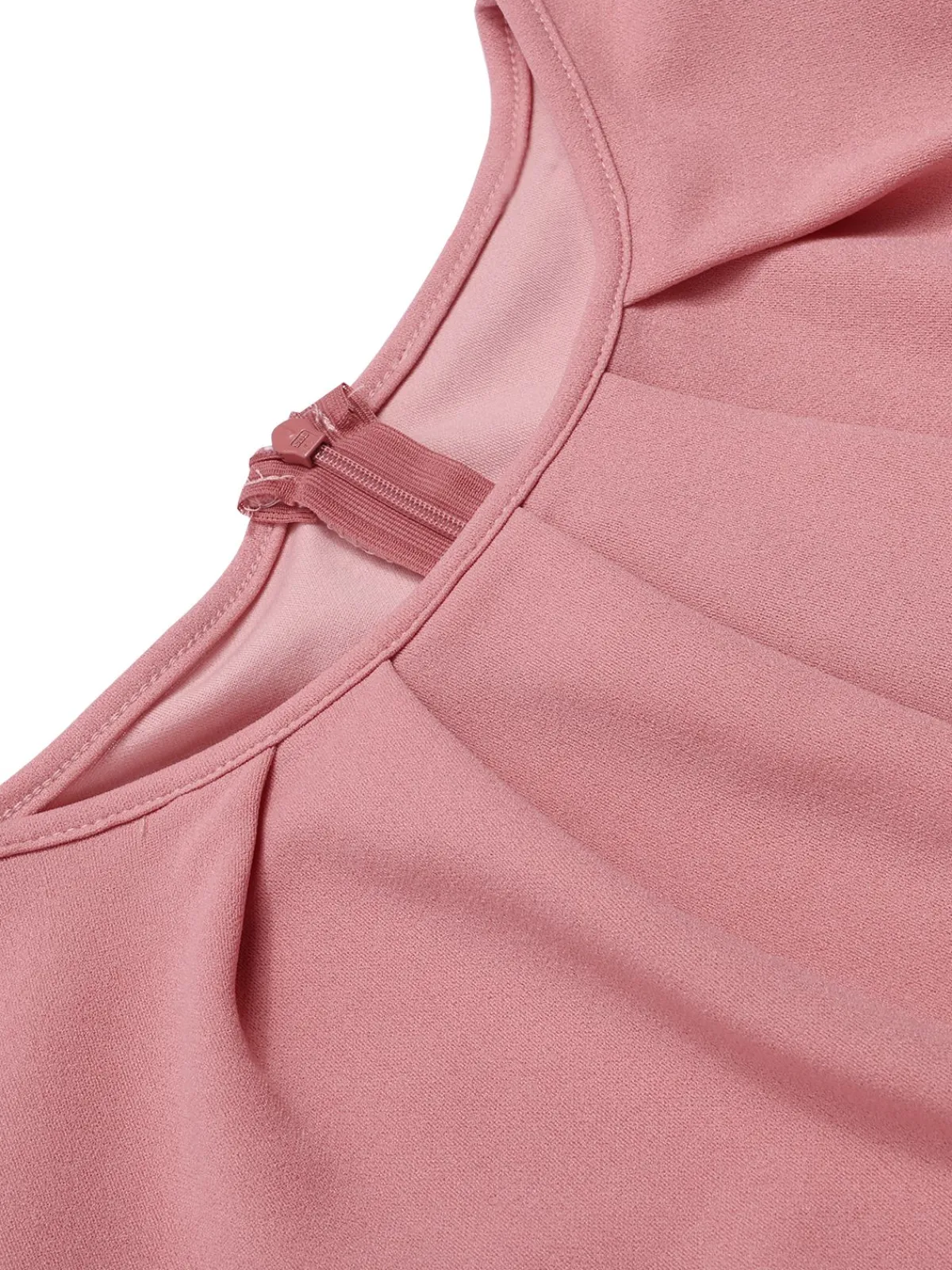 Clearance Retro Stage 1960s Solid Wrinkle Puff Tulip Hem Dress