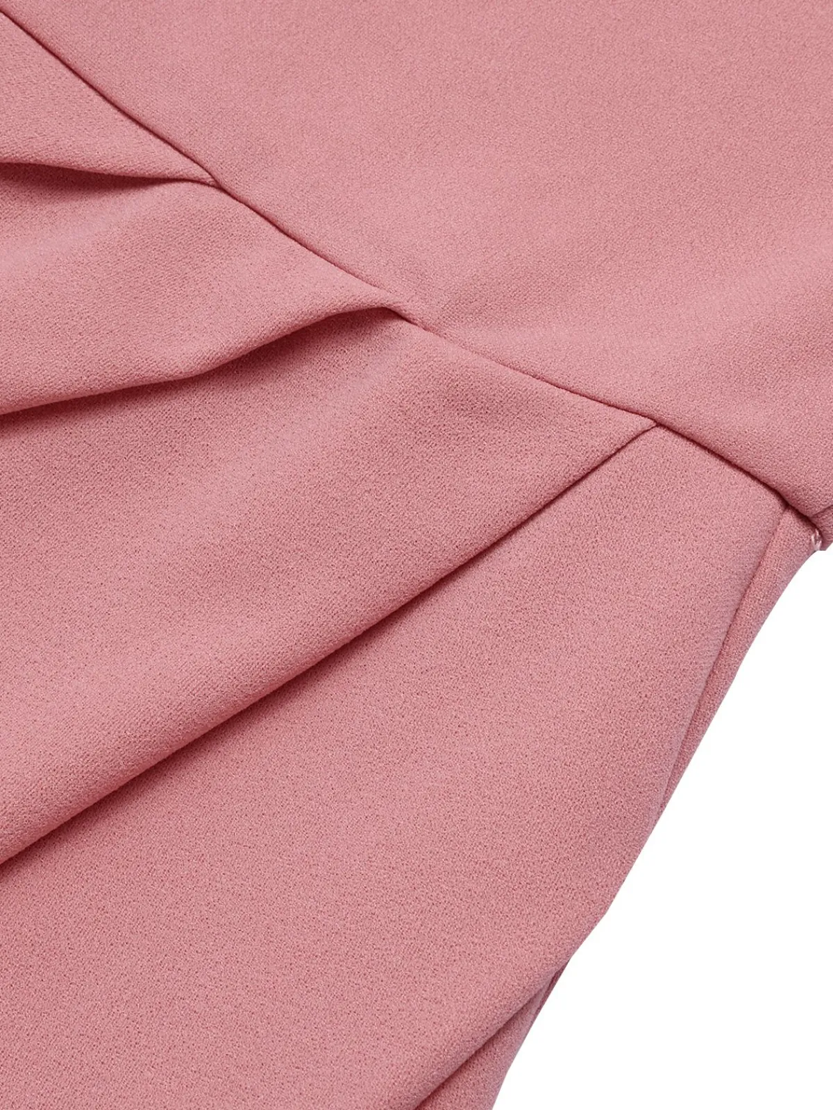 Clearance Retro Stage 1960s Solid Wrinkle Puff Tulip Hem Dress