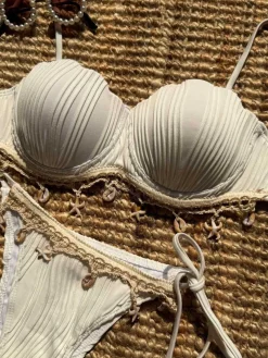 Fashion Retro Stage 1950s Spaghetti Strap Beach Seashell Starfish Bikini