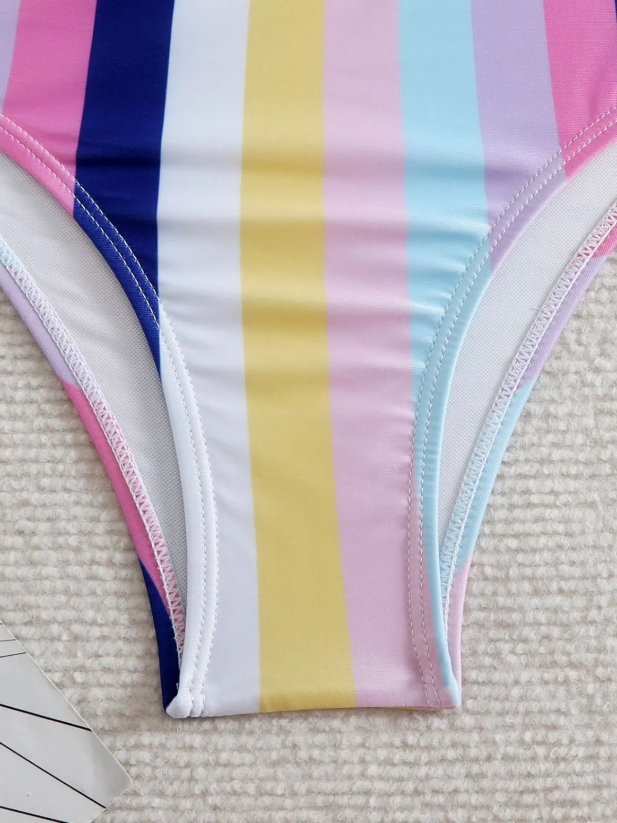 Discount Retro Stage 1940s Spaghetti Strap Bow Contrast Stripes Bikini
