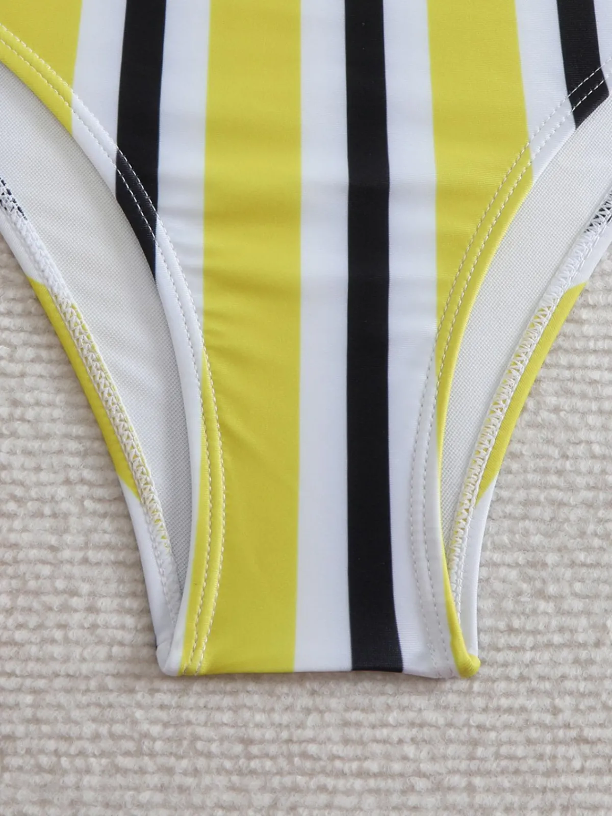 Discount Retro Stage 1940s Spaghetti Strap Bow Contrast Stripes Bikini