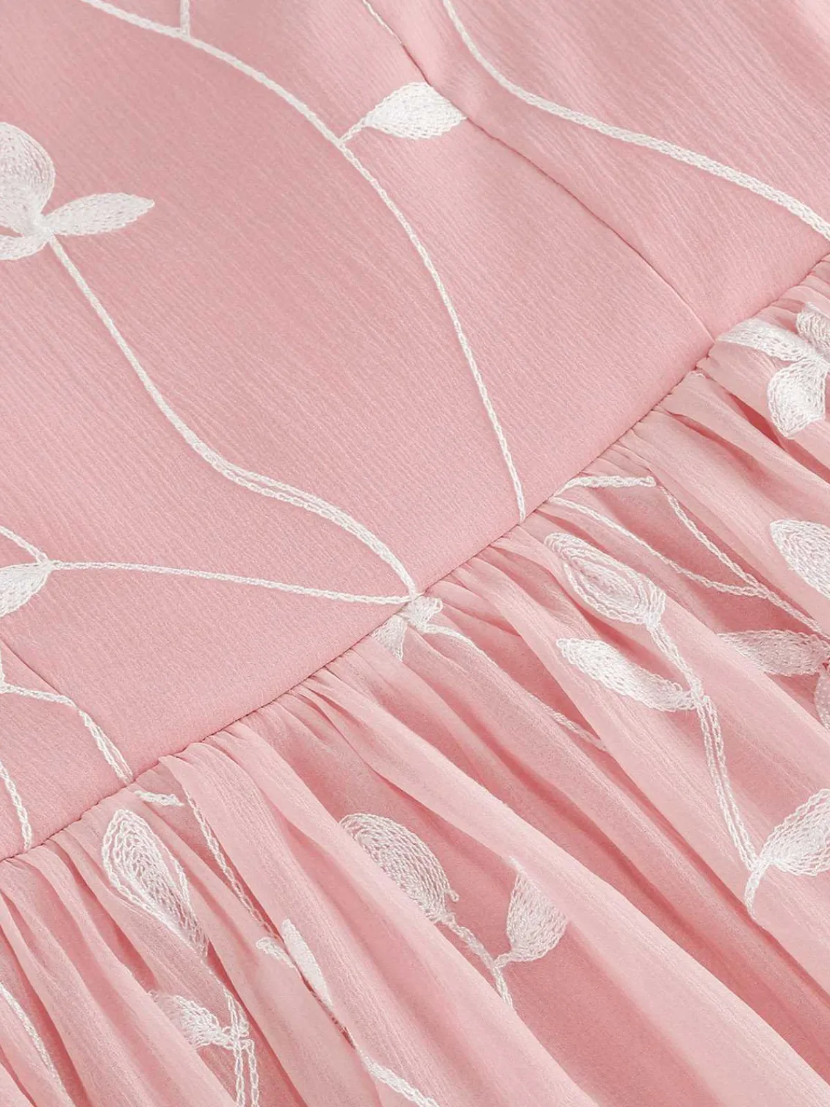 Fashion Retro Stage 1950s Spaghetti Strap Bow Leaves Mesh Dress