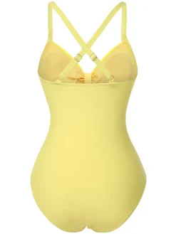 Discount Retro Stage 1950s Spaghetti Strap Cross-Back One-Piece Swimsuit