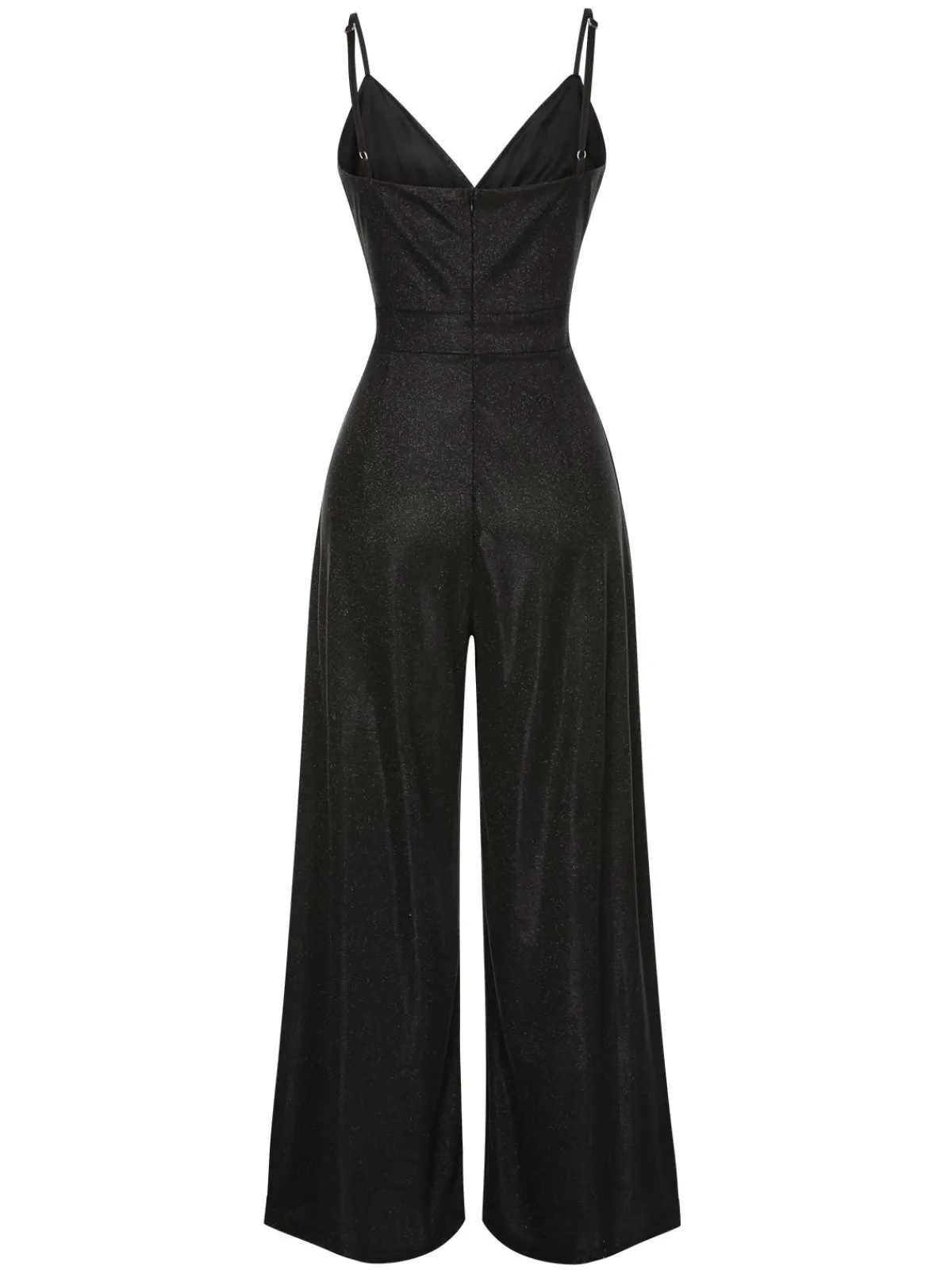 Fashion Retro Stage 1950s Spaghetti Strap Deep V-Neck Jumpsuit