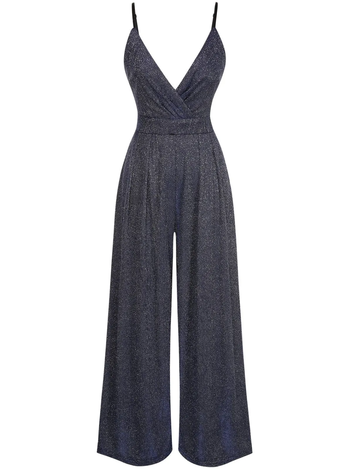 Fashion Retro Stage 1950s Spaghetti Strap Deep V-Neck Jumpsuit