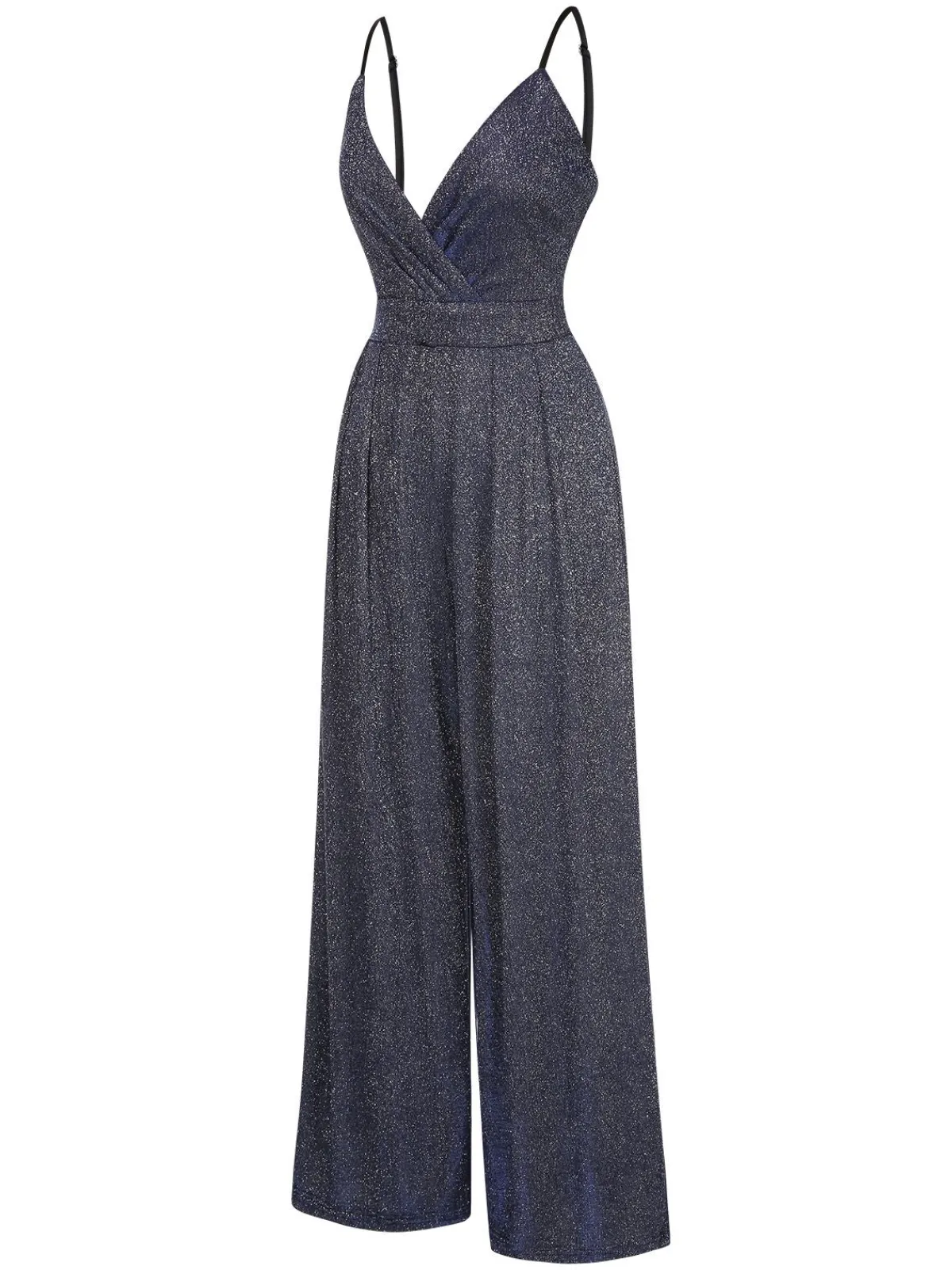 Fashion Retro Stage 1950s Spaghetti Strap Deep V-Neck Jumpsuit