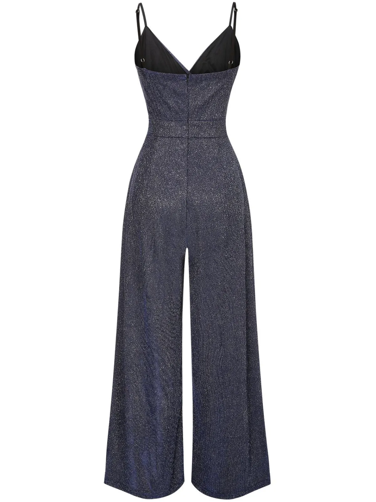 Fashion Retro Stage 1950s Spaghetti Strap Deep V-Neck Jumpsuit