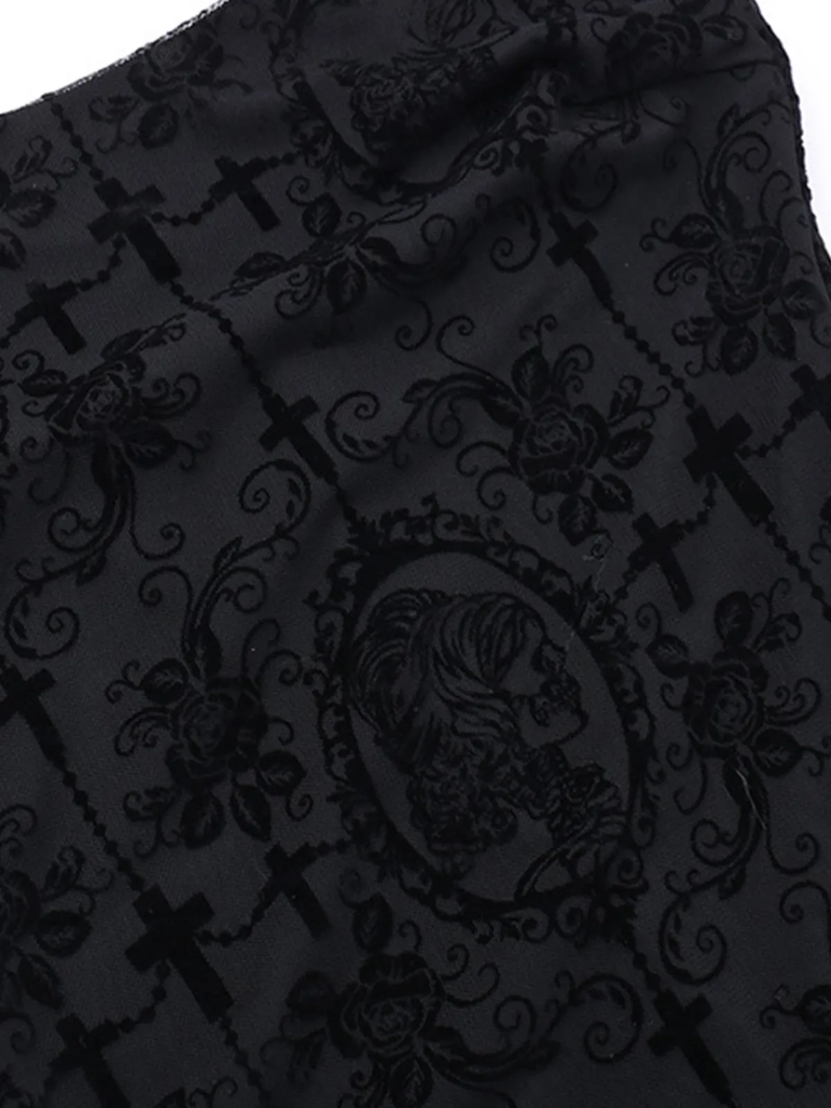 Outlet Retro Stage 1970s Spaghetti Strap Gothic Lace Maxi Dress Black