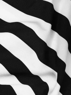 Hot Retro Stage 1950s Spaghetti Strap Halloween Sweetheart Neck Stripes Dress Black