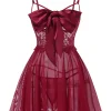New Retro Stage 1950s Spaghetti Strap Lace Mesh Nightgown