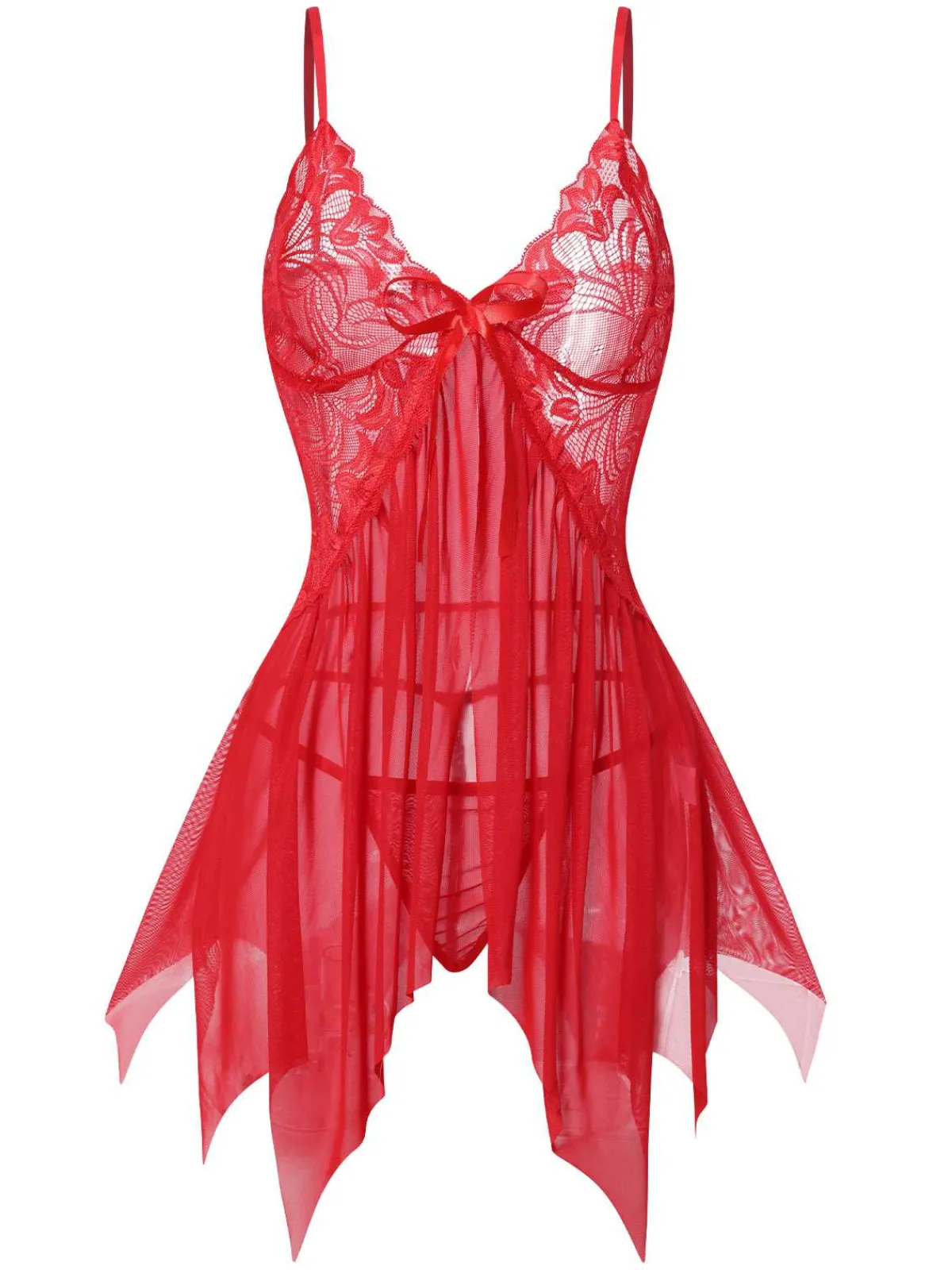 Sale Retro Stage 1950s Spaghetti Strap Lace Mesh Nightgown