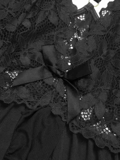 Discount Retro Stage 1950s Spaghetti Strap Lace Sheer Nightgown