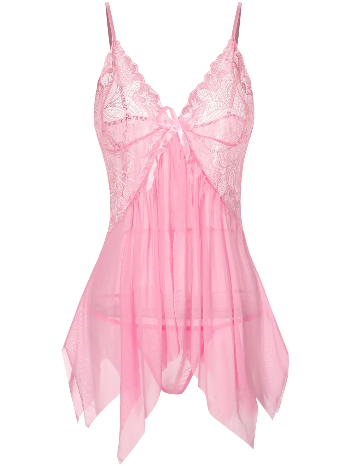Online Retro Stage 1970s Spaghetti Strap Lace Sheer Sleepwear