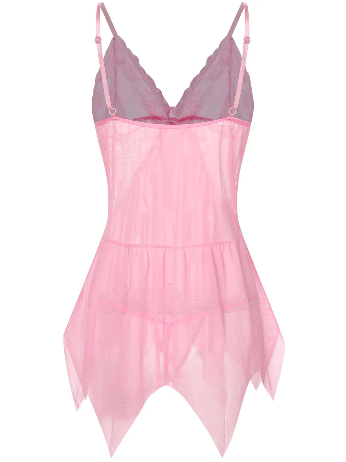 Online Retro Stage 1970s Spaghetti Strap Lace Sheer Sleepwear