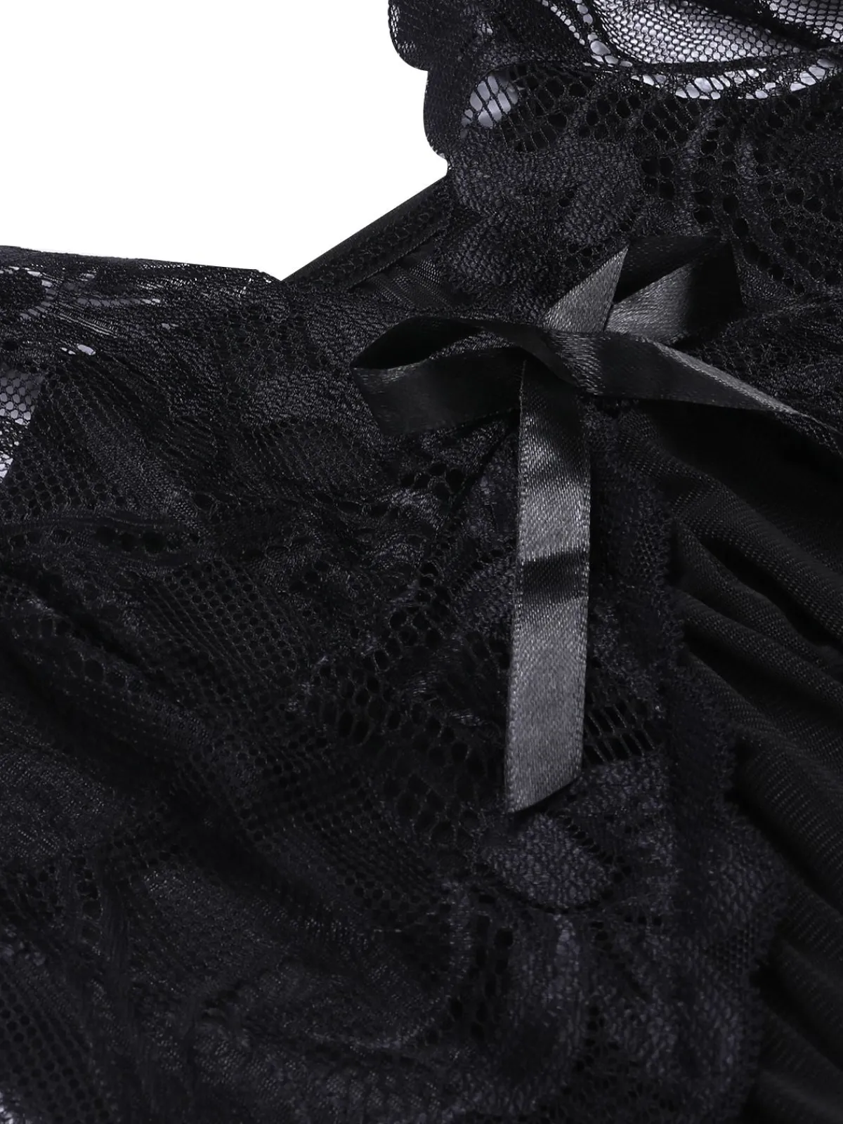 Online Retro Stage 1970s Spaghetti Strap Lace Sheer Sleepwear