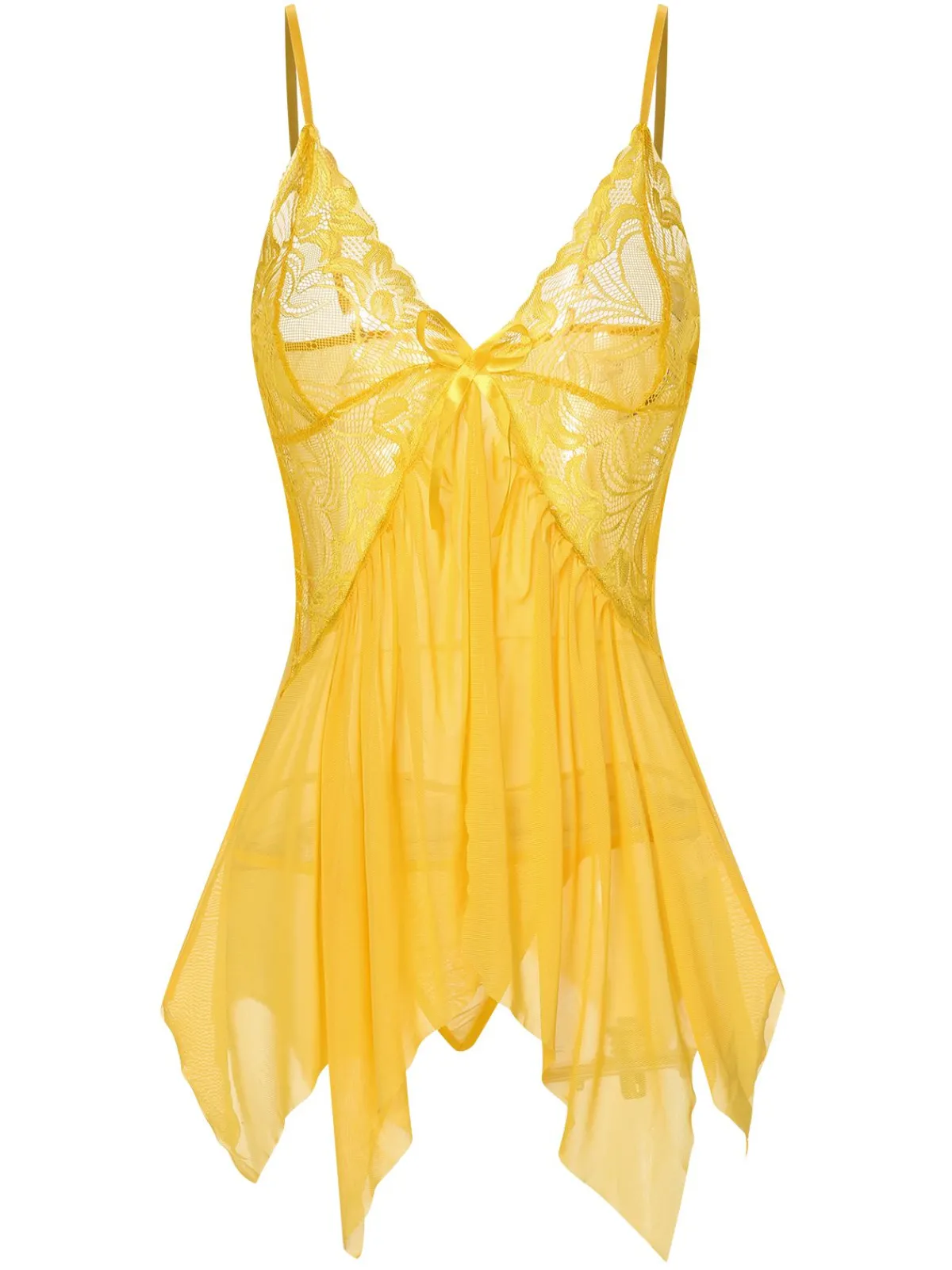 Clearance Retro Stage 1970s Spaghetti Strap Lace Sheer Sleepwear