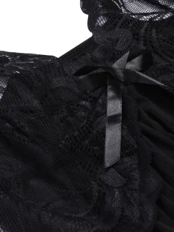 Clearance Retro Stage 1970s Spaghetti Strap Lace Sheer Sleepwear