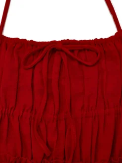 Outlet Retro Stage 1950s Spaghetti Strap Lace-Up Backless Skater Dress