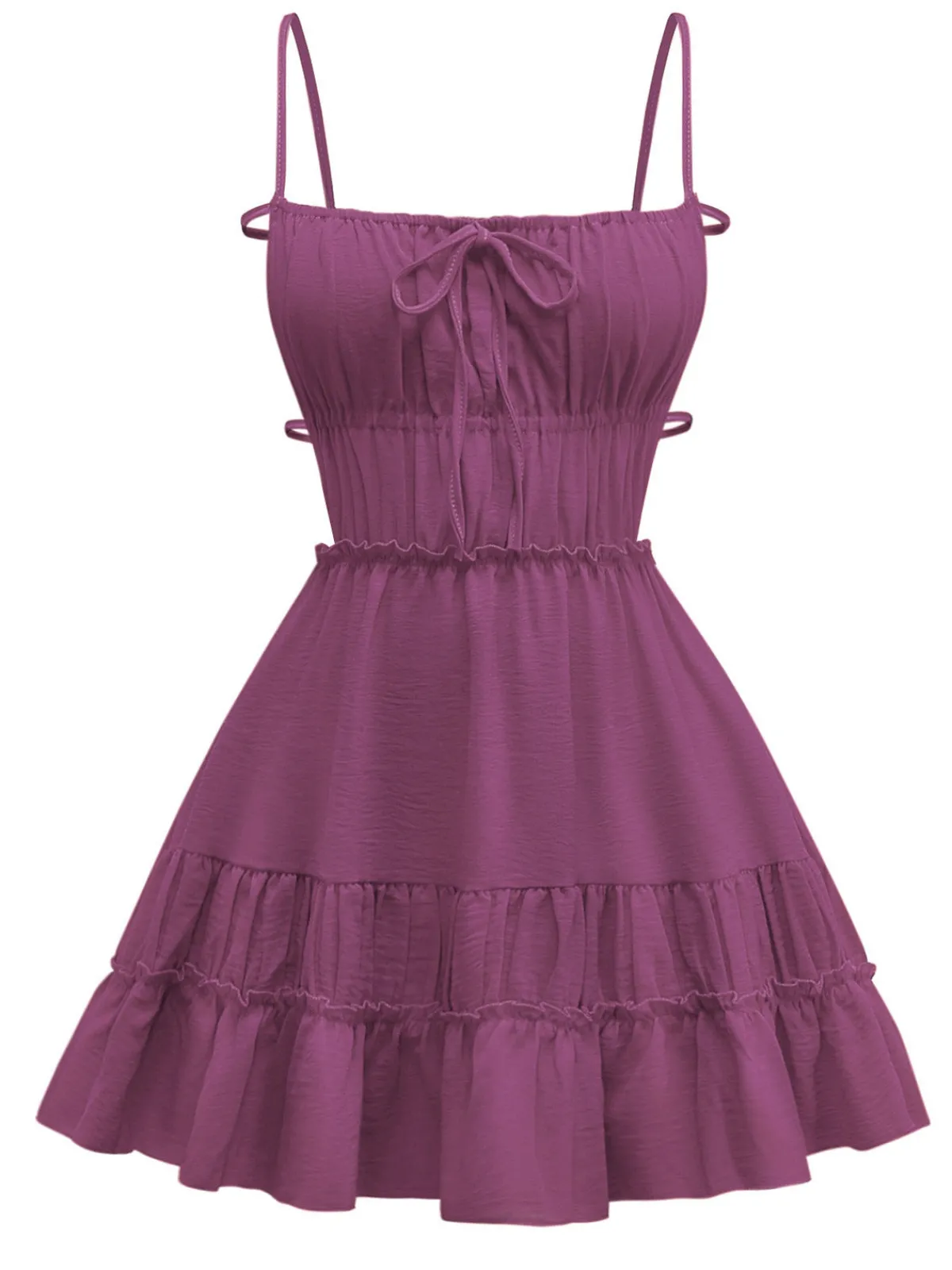 Outlet Retro Stage 1950s Spaghetti Strap Lace-Up Backless Skater Dress