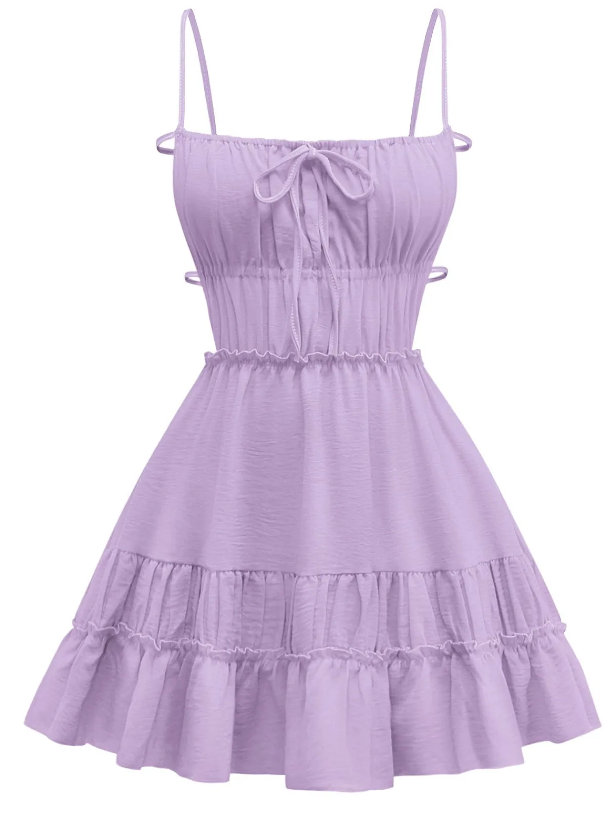 Outlet Retro Stage 1950s Spaghetti Strap Lace-Up Backless Skater Dress