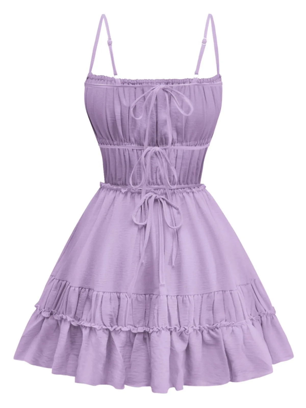 Outlet Retro Stage 1950s Spaghetti Strap Lace-Up Backless Skater Dress