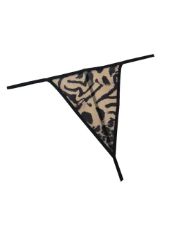 Fashion Retro Stage 1950s Spaghetti Strap Slit Leopard Lace Nightgown Brown