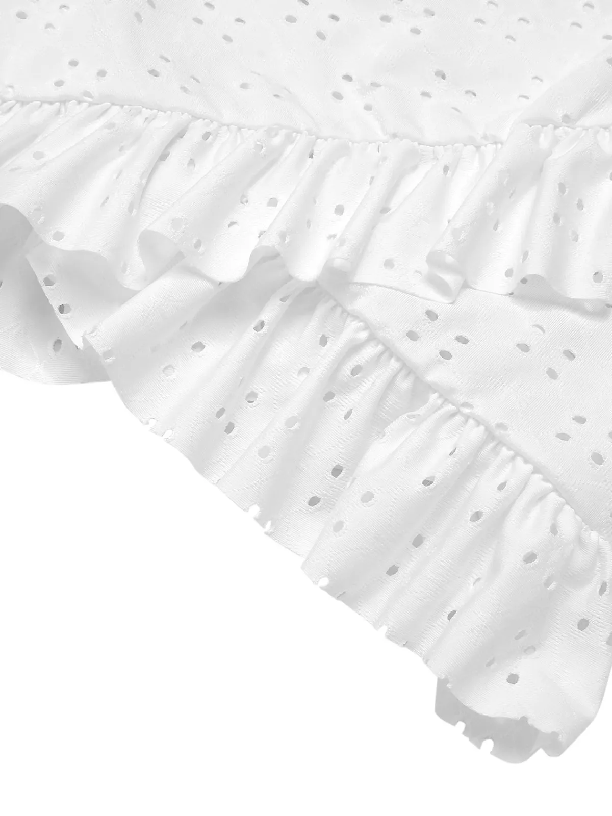 Hot Retro Stage 1950s Spaghetti Strap Solid Ruffles Swimsuit & Cover-Up