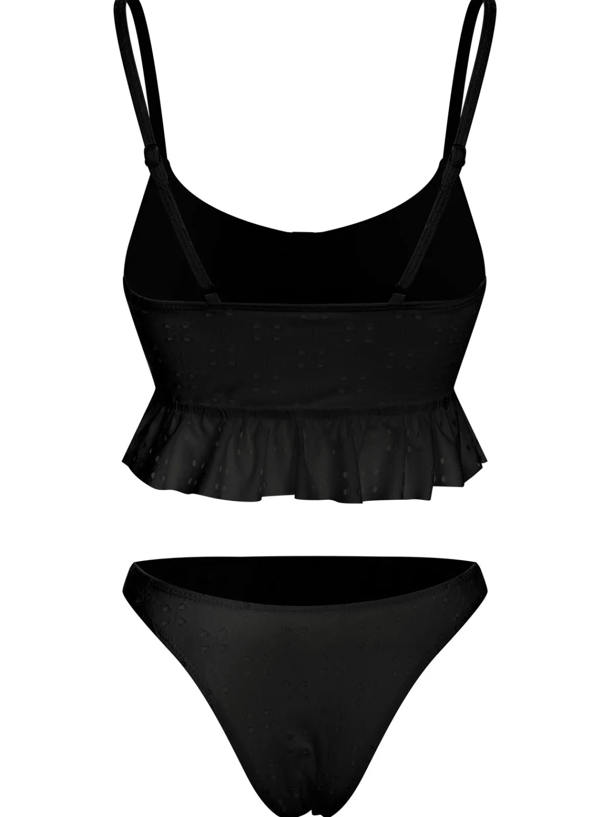Hot Retro Stage 1950s Spaghetti Strap Solid Ruffles Swimsuit & Cover-Up