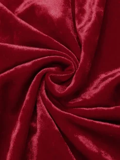 Hot Retro Stage 1930s Spaghetti Strap V-Neck Backless Velvet Dress Deep Red