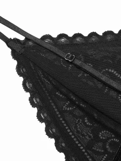 Best Retro Stage 1960s Spaghetti Straps Lace Sheer Nightgown
