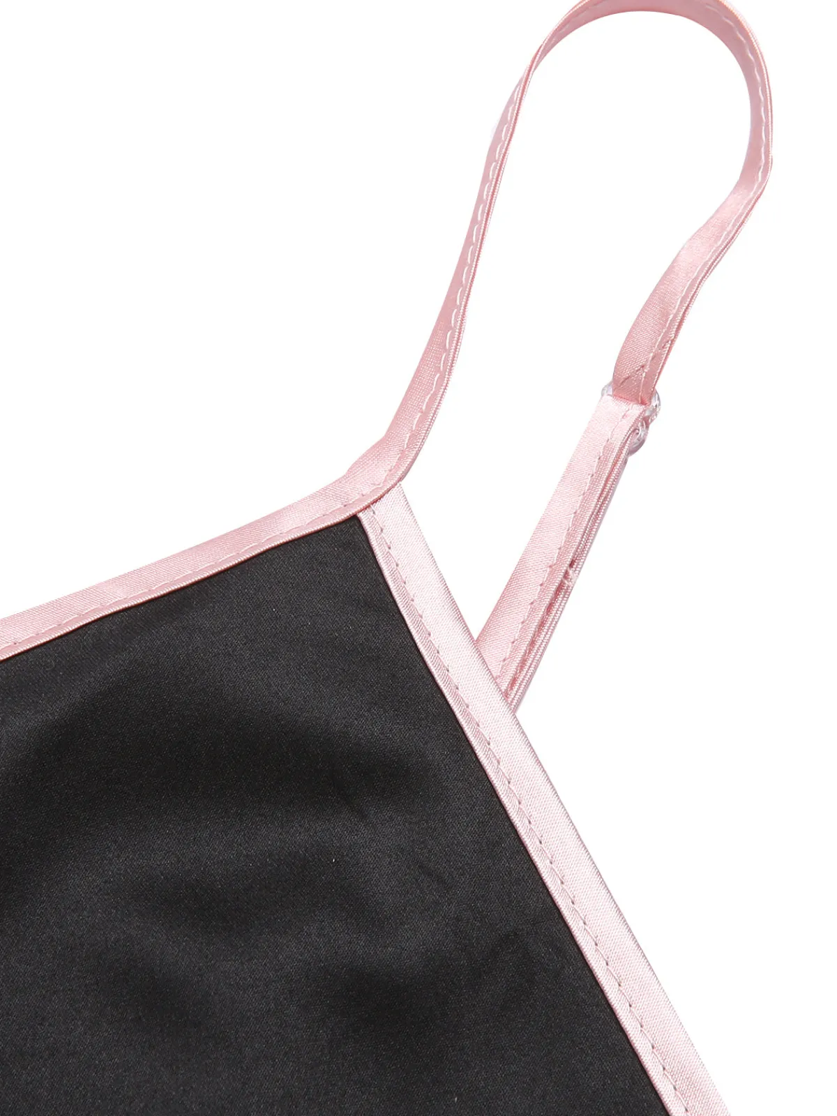 Best Retro Stage 1970s Spaghetti Straps Satin Ribbon Pajamas