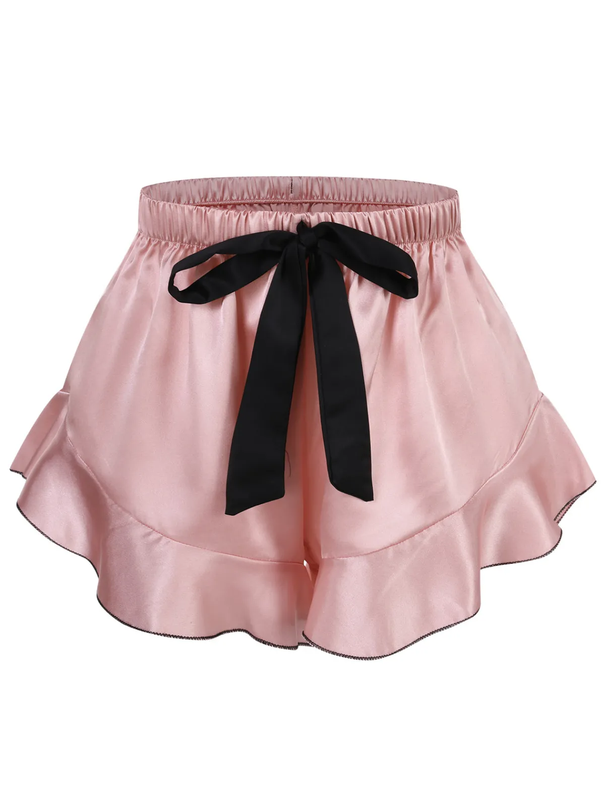 Best Retro Stage 1970s Spaghetti Straps Satin Ribbon Pajamas