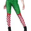 New Retro Stage 1960s Sparkled Print Christmas Leggings